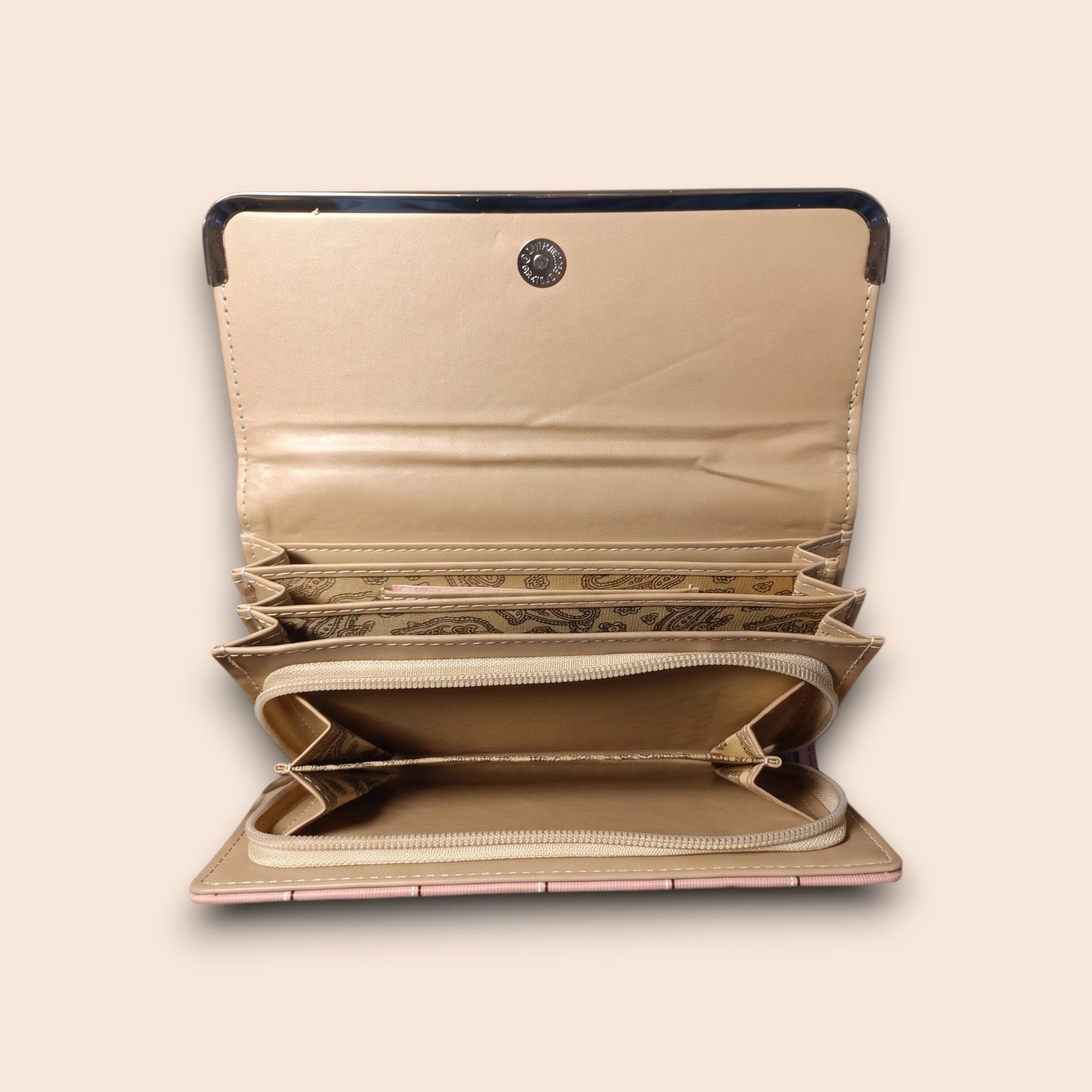 Pink Crocodile-Embossed Clutch Wallet