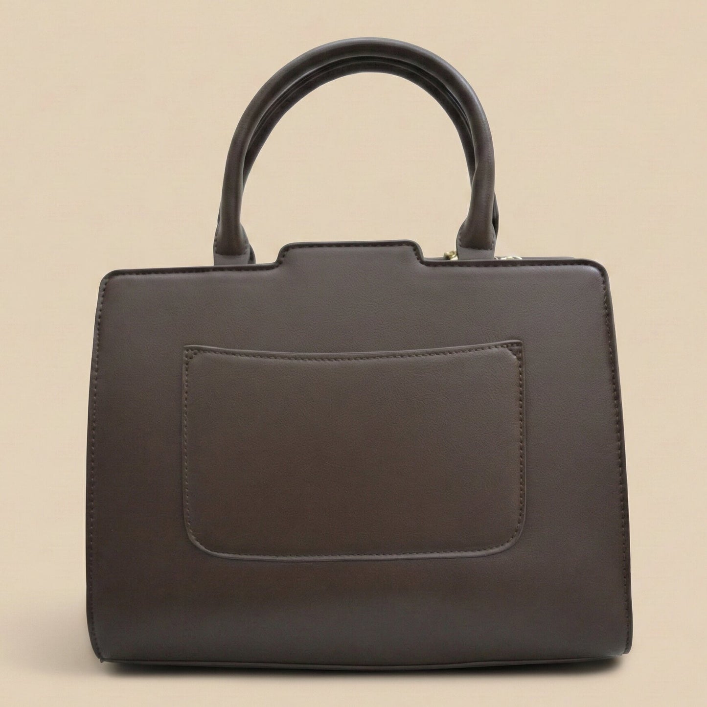 Elegant Structured Satchel with Mini Charm