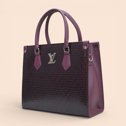 Glossy Crocodile Pattern Handbag