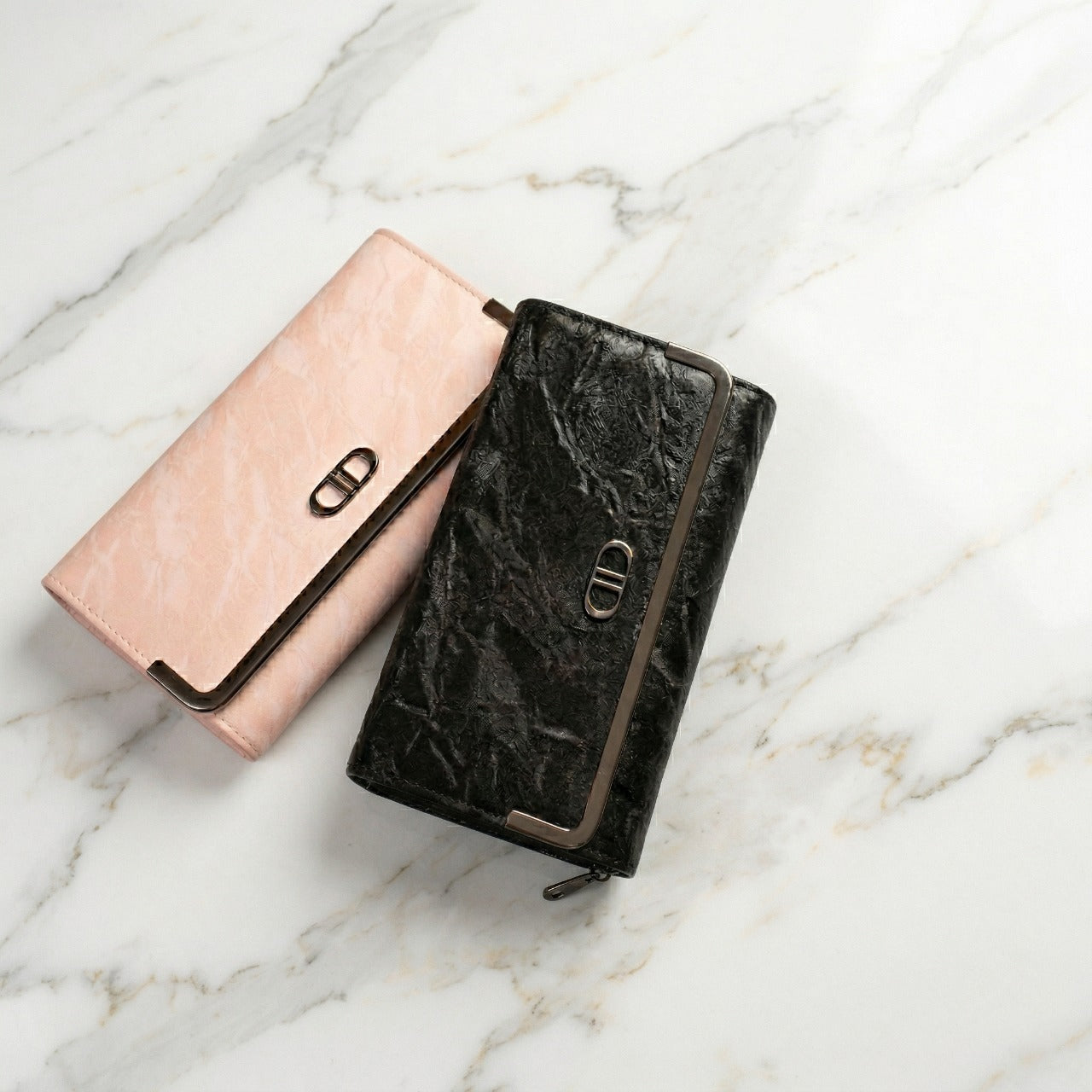 Marble Textured Clutch Wallet