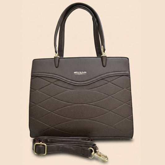 Textured Tote Bag with Crossbody Strap