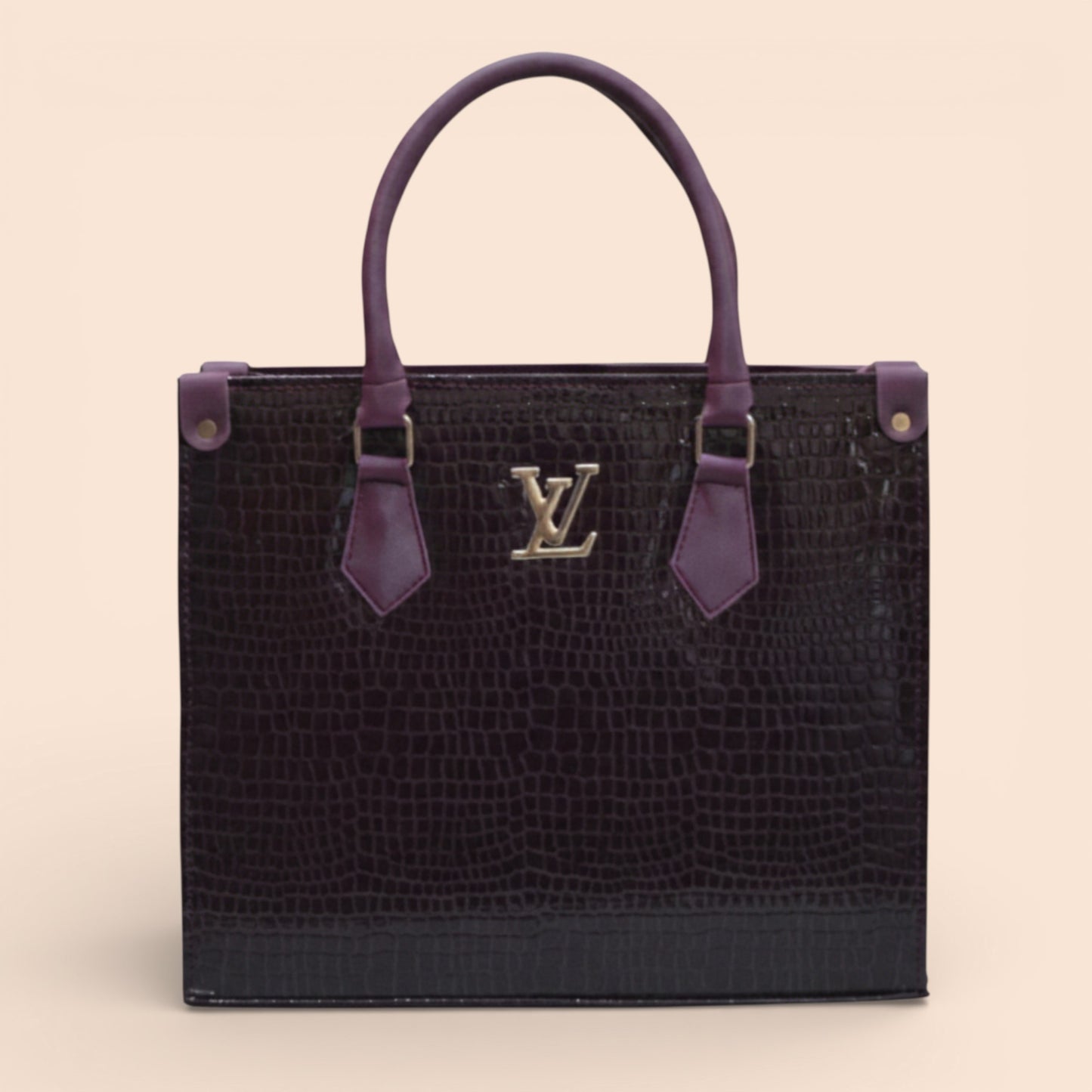 Glossy Crocodile Pattern Handbag