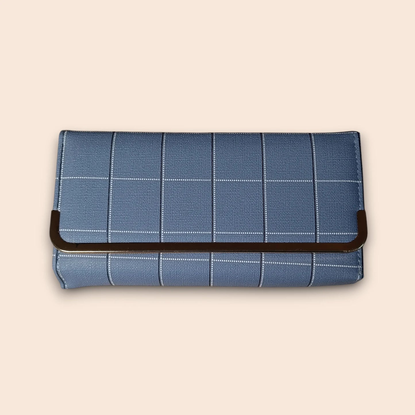 Check Frame Clutch Wallet