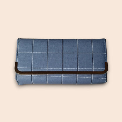 Check Frame Clutch Wallet
