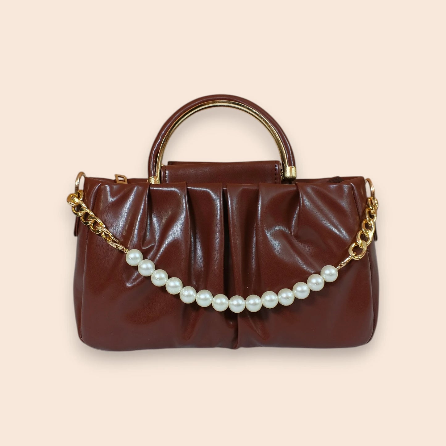 Pleated Top-Handle Bag