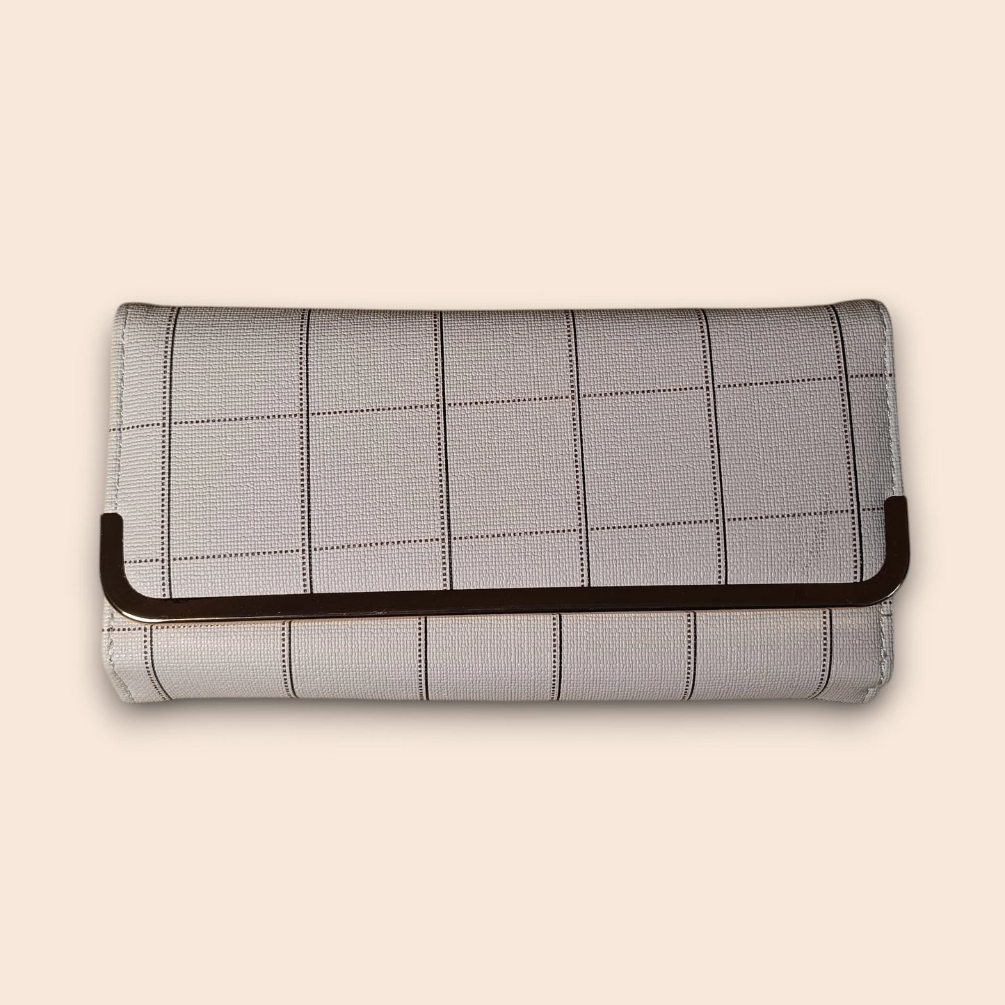 Check Frame Clutch Wallet