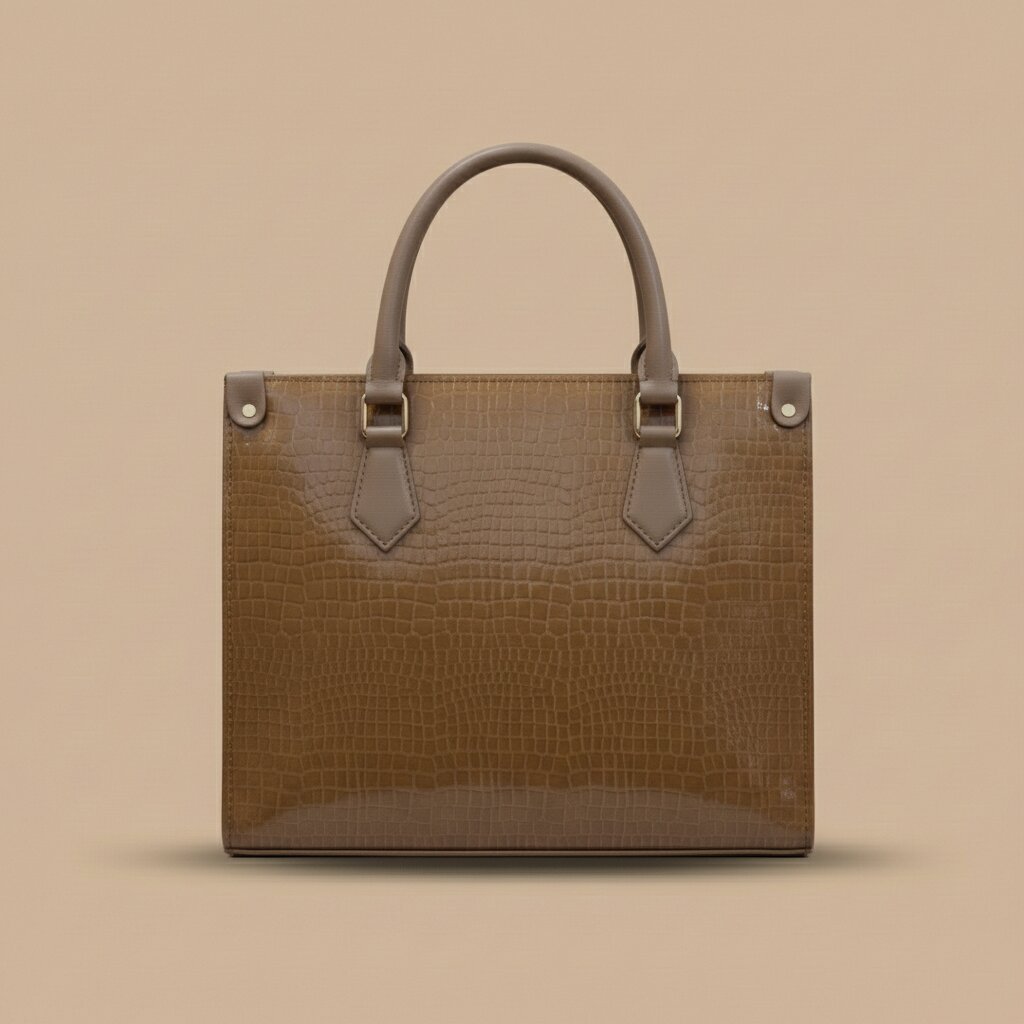 Glossy Crocodile Pattern Handbag