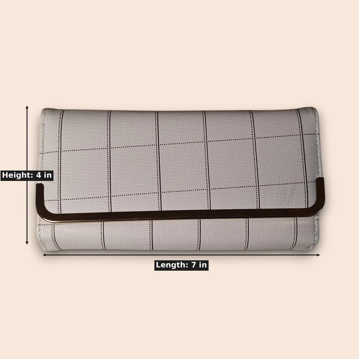 Check Frame Clutch Wallet