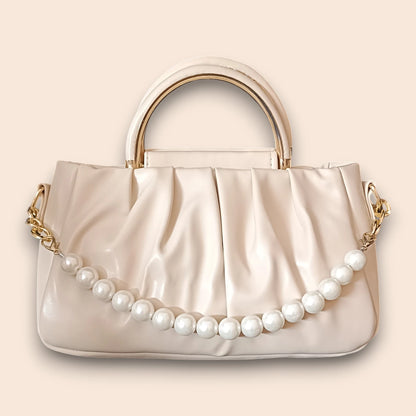 Pleated Top-Handle Bag