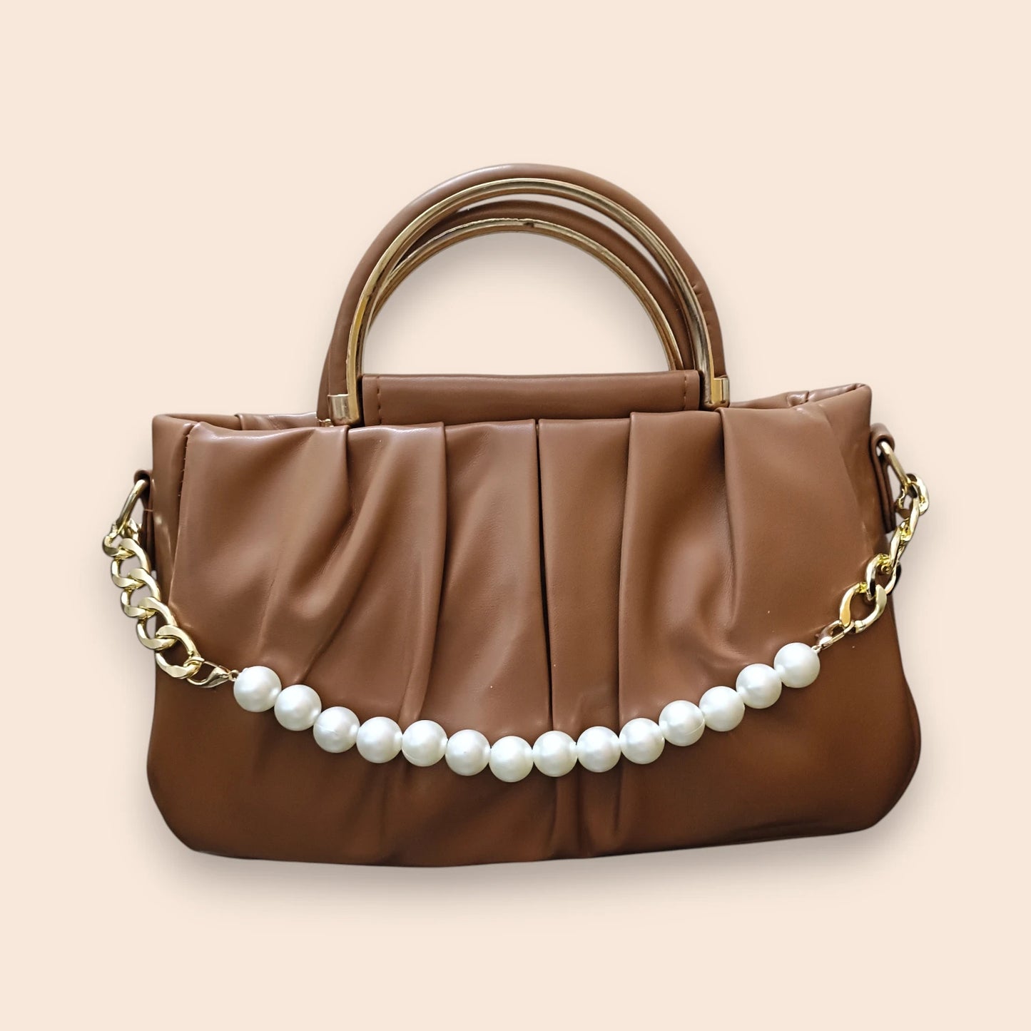 Pleated Top-Handle Bag