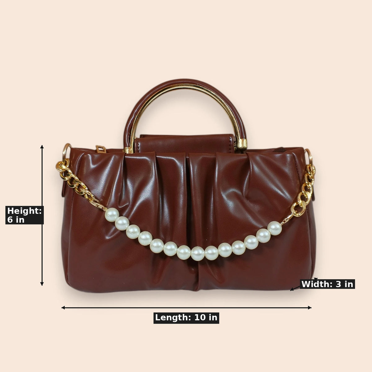 Pleated Top-Handle Bag