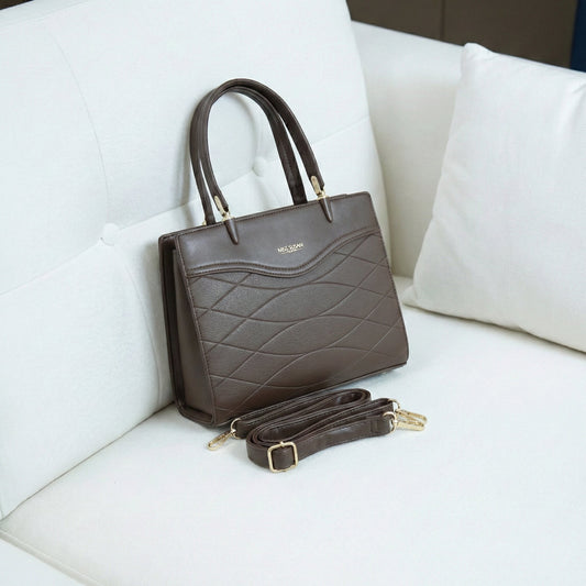 Textured Tote Bag with Crossbody Strap