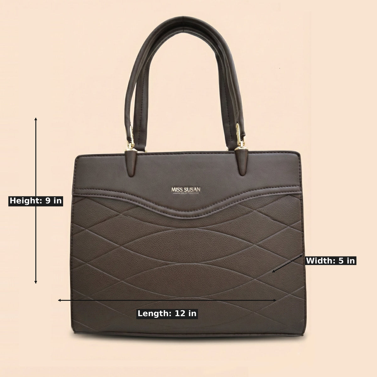 Textured Tote Bag with Crossbody Strap