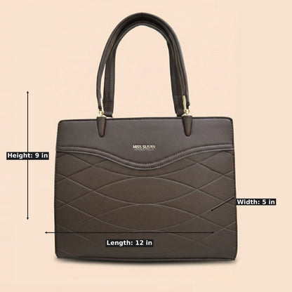 Textured Tote Bag with Crossbody Strap