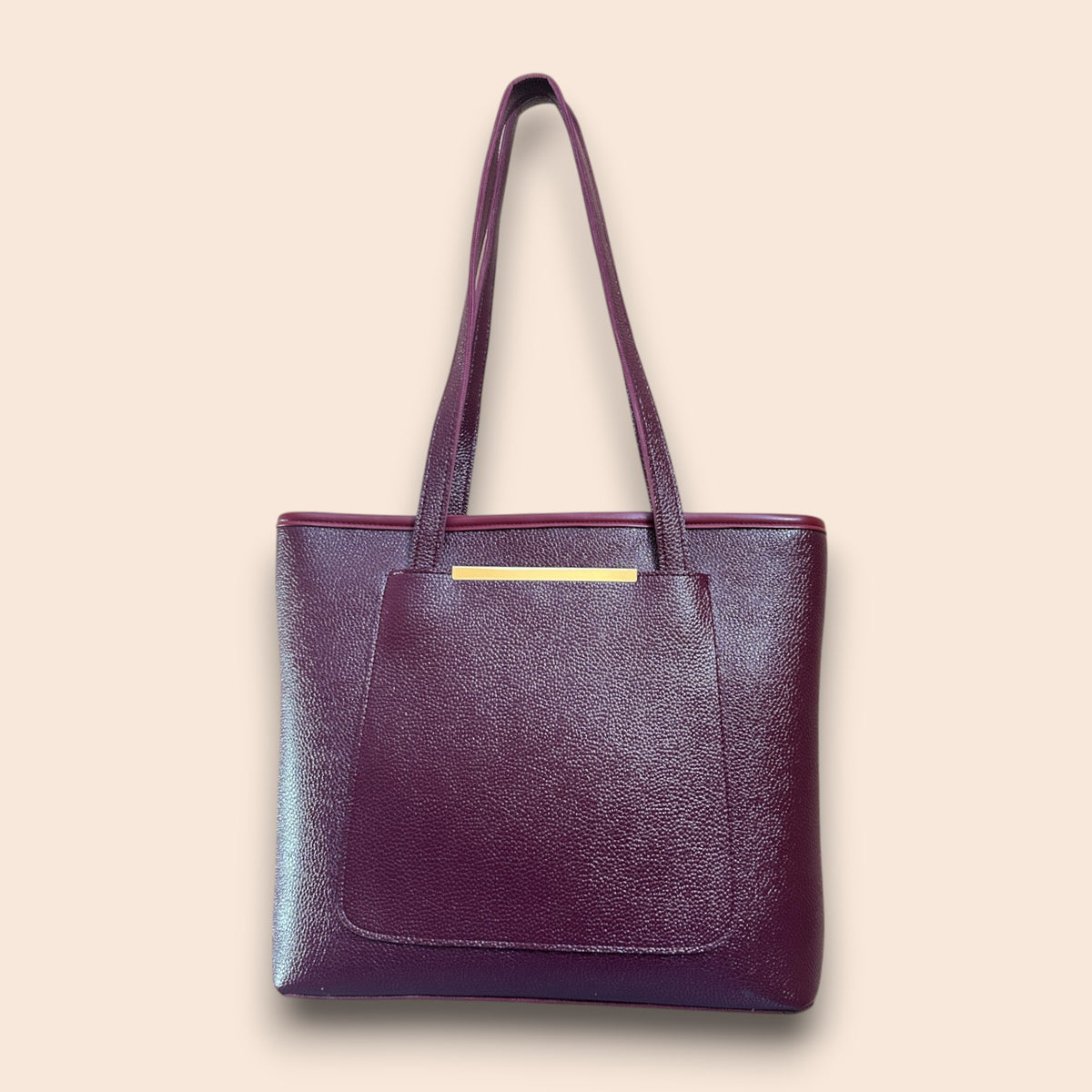 Gold Bar Pebbled Tote Bag